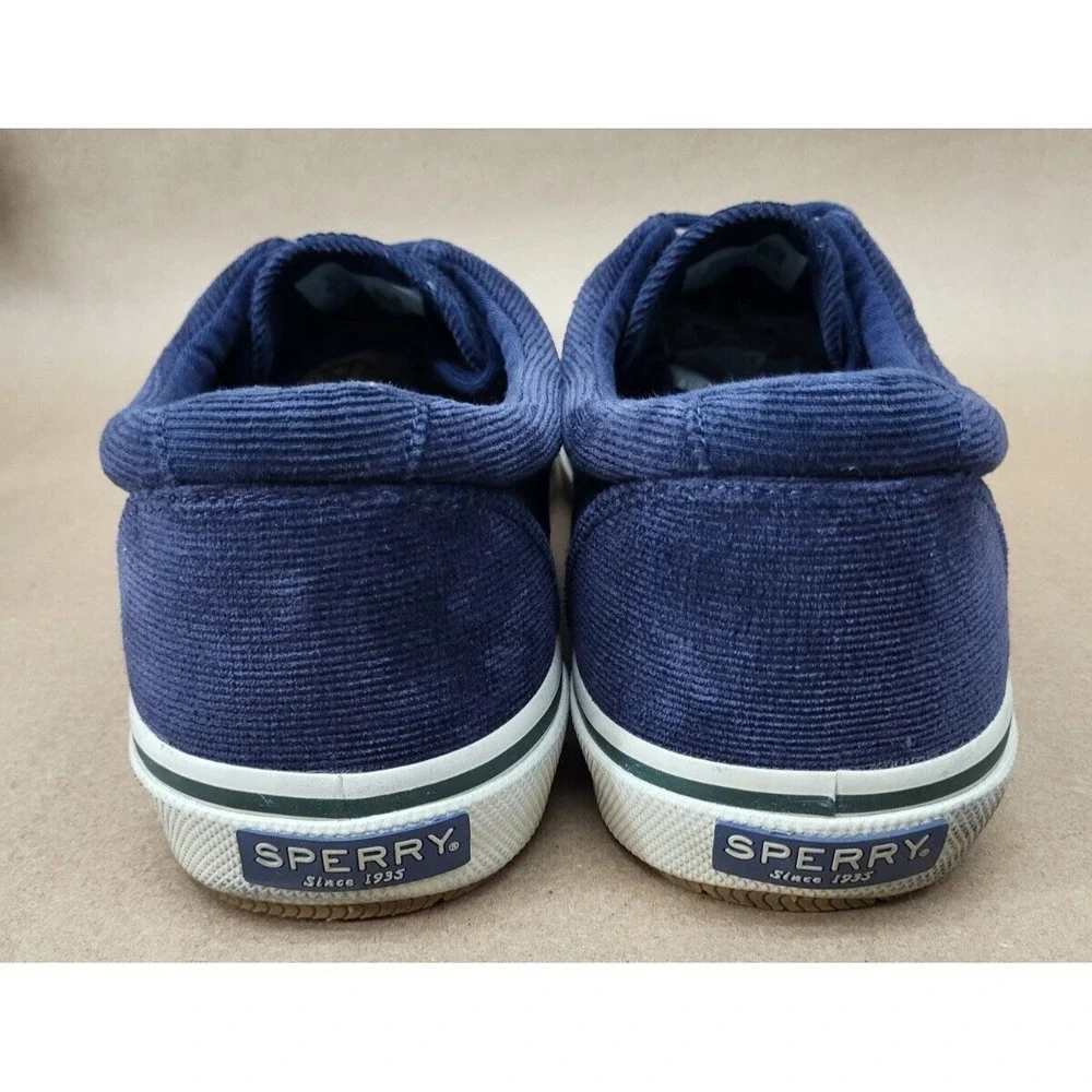 Sperry Halyard CVO Mens Sz 12 Canvas Sneaker Corduroy Mens Navy White STS21343